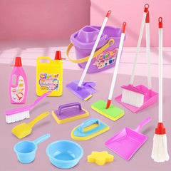 Kids Pretend Play Cleaning Toy Set with Brooms, Mops & Cleaning Tools