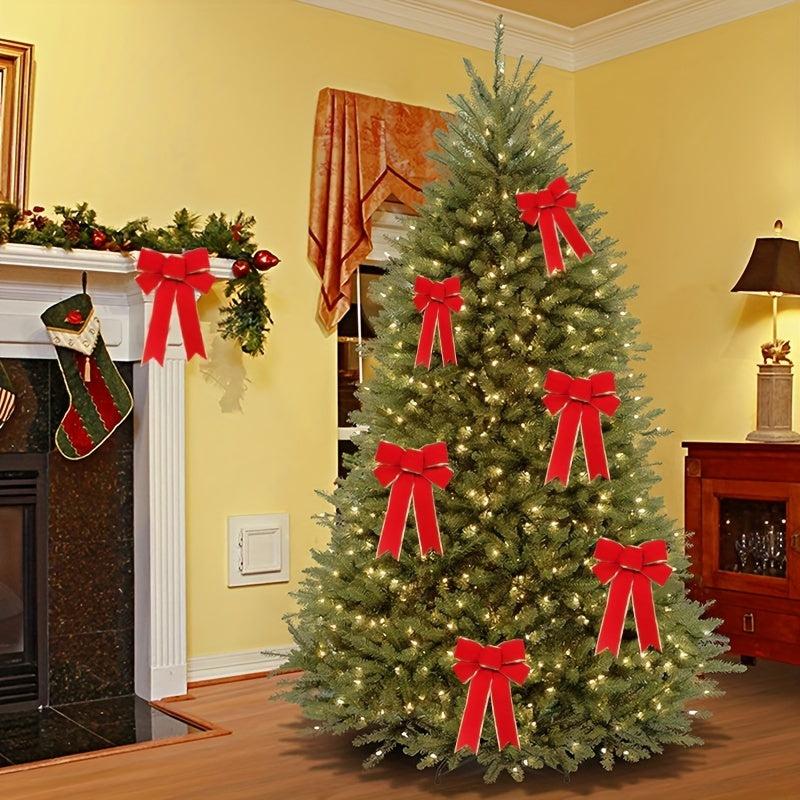 Christmas Velvet Ribbon Bow - Tree & House Decorations