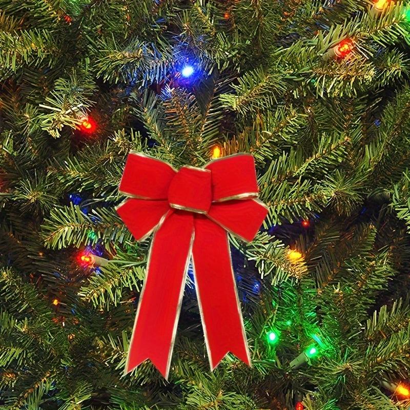 Christmas Velvet Ribbon Bow - Tree & House Decorations