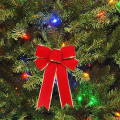 Christmas Velvet Ribbon Bow - Tree & House Decorations