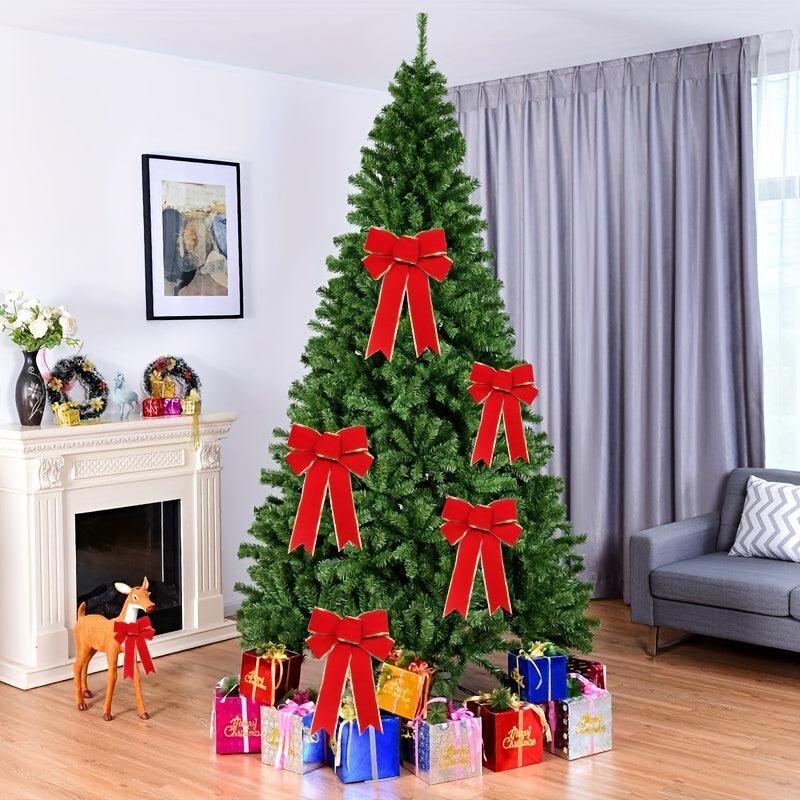 Christmas Velvet Ribbon Bow - Tree & House Decorations