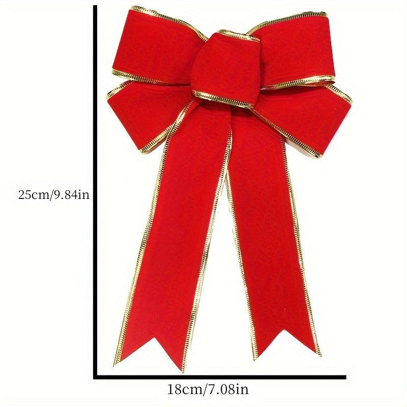 Christmas Velvet Ribbon Bow - Tree & House Decorations