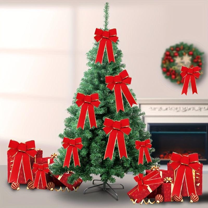 Christmas Velvet Ribbon Bow - Tree & House Decorations