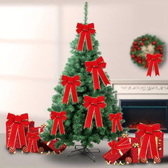 Christmas Velvet Ribbon Bow - Tree & House Decorations