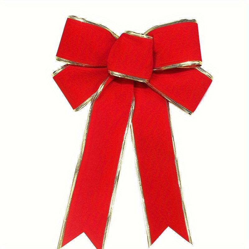 Christmas Velvet Ribbon Bow - Tree & House Decorations