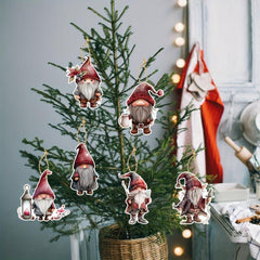 6pcs Festive Christmas Gnome Ornaments for Tree Decoration
