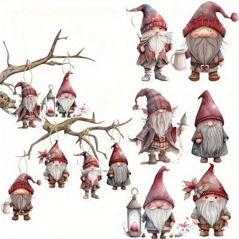 6pcs Festive Christmas Gnome Ornaments for Tree Decoration