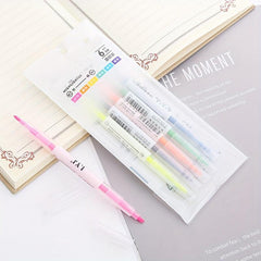 6pcs Double Headed Highlighter Pens - Key Line Marker Pens