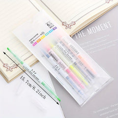 6pcs Double Headed Highlighter Pens - Key Line Marker Pens