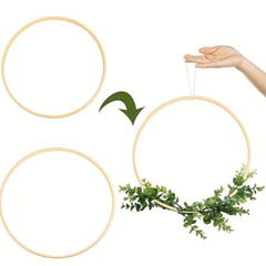 5pcs Bamboo Craft Hoops DIY Wedding Dream Catching Wall Hanging Crafts