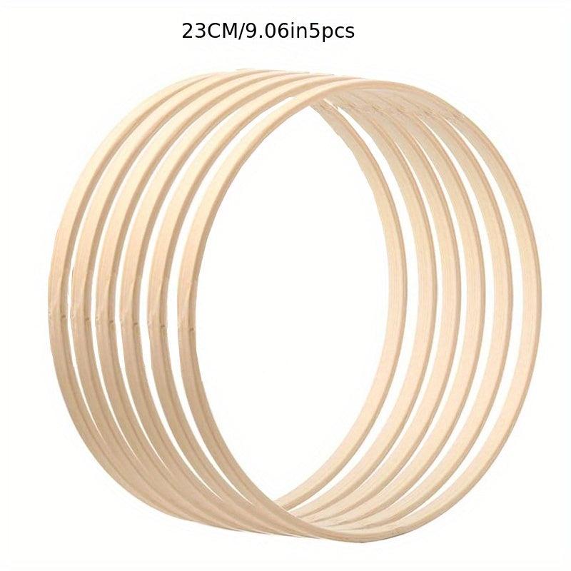 5pcs Bamboo Craft Hoops DIY Wedding Dream Catching Wall Hanging Crafts