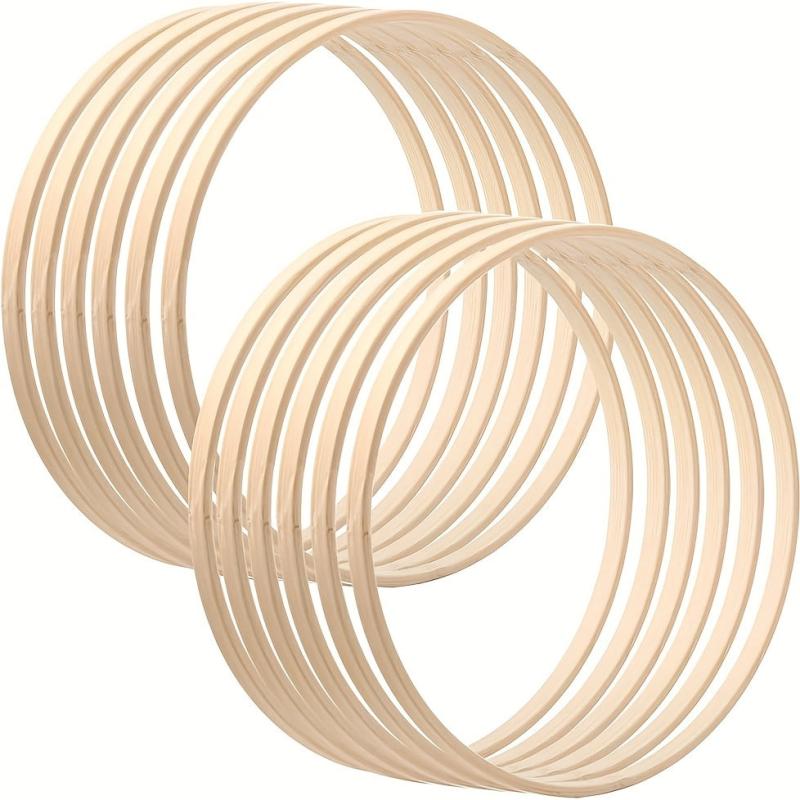 5pcs Bamboo Craft Hoops DIY Wedding Dream Catching Wall Hanging Crafts
