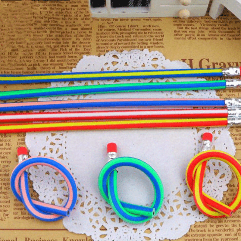 10pcs Folding Pencils Per Set Can Bend And Deform Random Colors