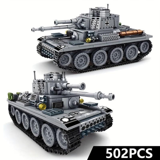 Retro Tank 38T Building Blocks T34 Armored Car Military Model Puzzle Set
