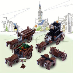 Military Building Block Puzzle Toys: Ancient Carriage Model