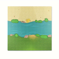 32x32 Building Block Baseplate With River Ocean Pattern