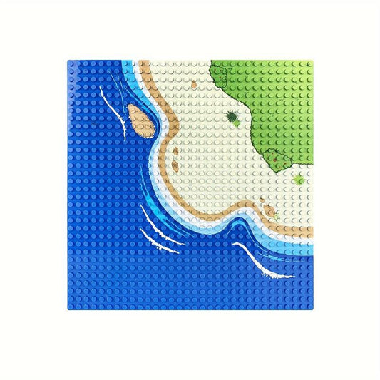 32x32 Building Block Baseplate With River Ocean Pattern
