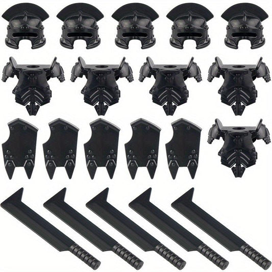 Medieval Knight Doll Equipment Set with Helmets, Armor, Shields and Weapons