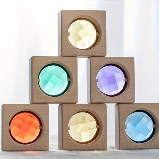 Rainbow Gem Building Blocks Colorful Square Acrylic Building Blocks