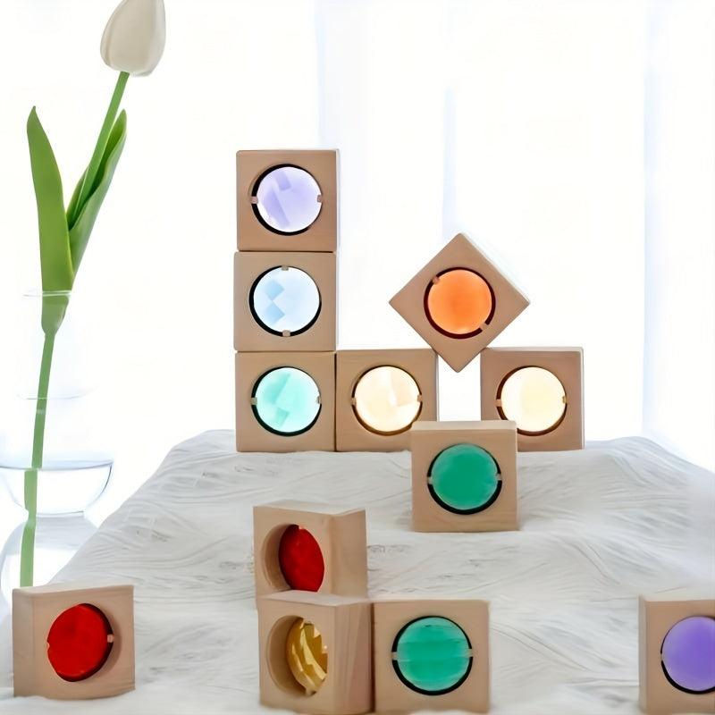 Rainbow Gem Building Blocks Colorful Square Acrylic Building Blocks