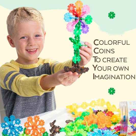 100pcs Interlocking Plastic Disc Set Building Blocks