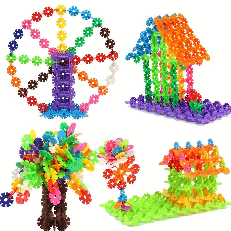 100pcs Interlocking Plastic Disc Set Building Blocks
