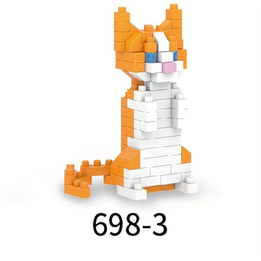 12pcs Cat Building Blocks Persian Orange Stacking Living Room Decor