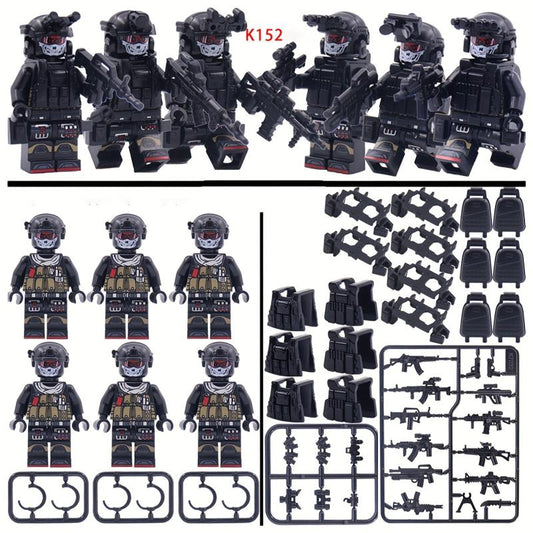 6pcs Figures & Armor Weapons Compatible With Army Soldier
