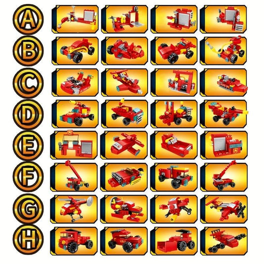 Fire Station Building Blocks Truck Helicopter Educational Boy Toys