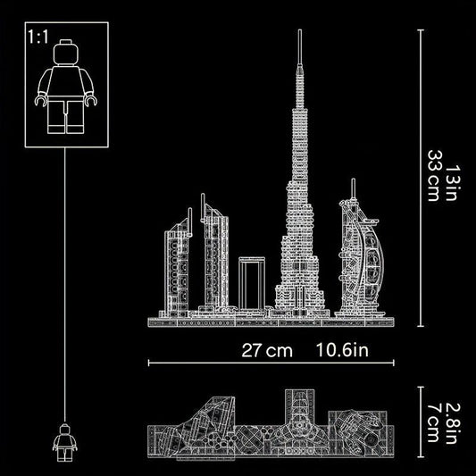 LEGO Architecture Dubai Skyline Building Kit 740 Pieces