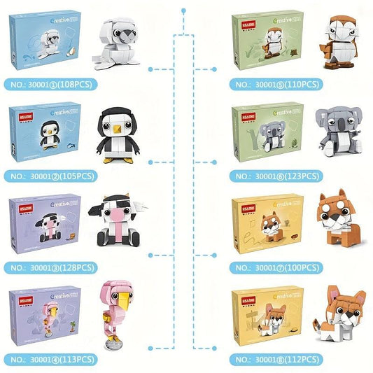 108pcs Sea Lion Animal Building Block Model DIY Tabletop Decoration Small Puzzle