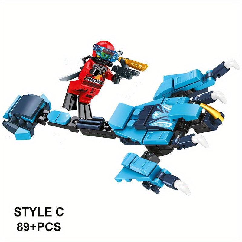 Water Dragon Building Kit with 4 Minifigures & Weapons - Kids 6+ Years