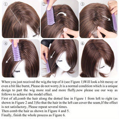 Short Curly Wig Layered Natural Looking Synthetic Fiber Wig