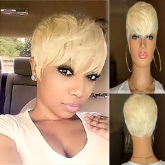 Short Pixie Wig With Bang Synthetic Fiber Women Daily Party Decors