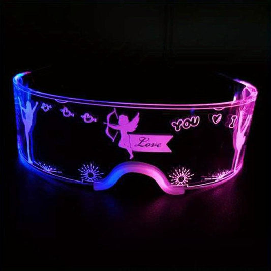 Men's LED Visor Colorful Glasses Glow Cosplay Halloween Party Decor