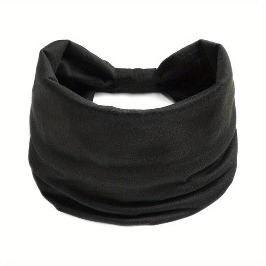 Solid Stretchy Sports Headband Wide Yoga Hairband Multicolor Women's Hairband