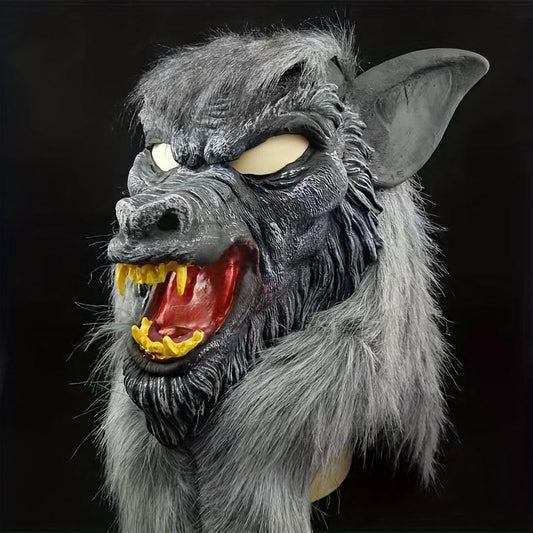 Men's Halloween Wolf Head Gloves Animal Mask Masquerade Funny Mask