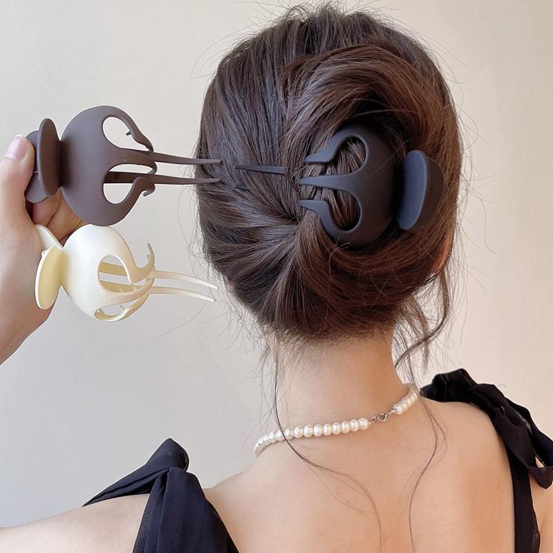 Plastic Frosted Hairpin Large Three-Tooth Clip Barrette Hair Accessory