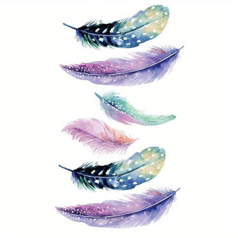 Feather Tattoo Sticker Waterproof Body Art