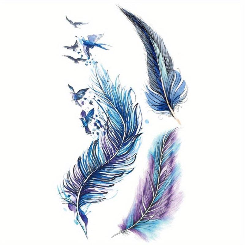 Feather Tattoo Sticker Waterproof Body Art