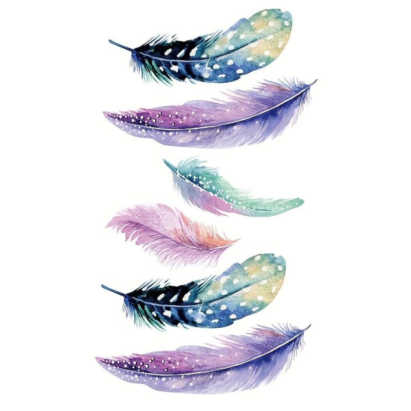 Feather Tattoo Sticker Waterproof Body Art