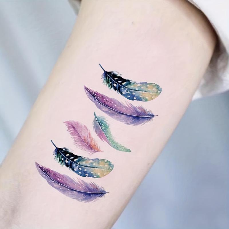 Feather Tattoo Sticker Waterproof Body Art
