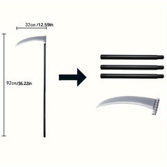 Halloween Grim Reaper Costume Set w/ Props, Mask, Sickle Gloves