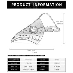 Halloween Plague Doctor Mask & Cape Cyber Punk Bird Mask Costume