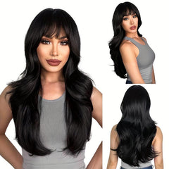 Curly Wig With Bangs Heat Resistant Synthetic