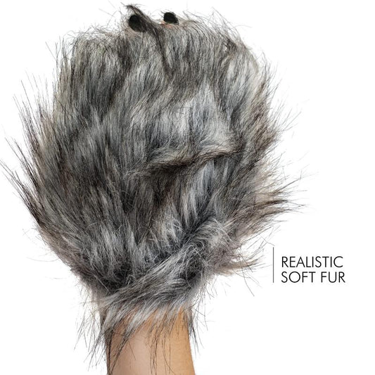 Wolf Paw Gloves Hairy Werewolf Claw Handcuffs Halloween Costume Accessories