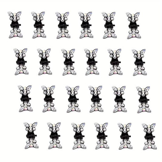 24pcs Butterfly Bead Claw Clips Hair Accessories for Women and Girls