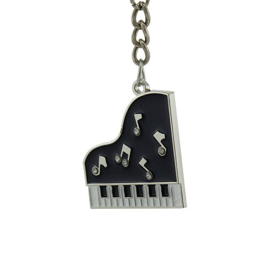 Piano Pendant Keychain Enamel Crystal Musical Keyboards Note Key Chain Gift