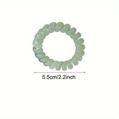 5pcs Candy Colors Telephone Hair Ties High Elastic Waterproof Hair Ropes