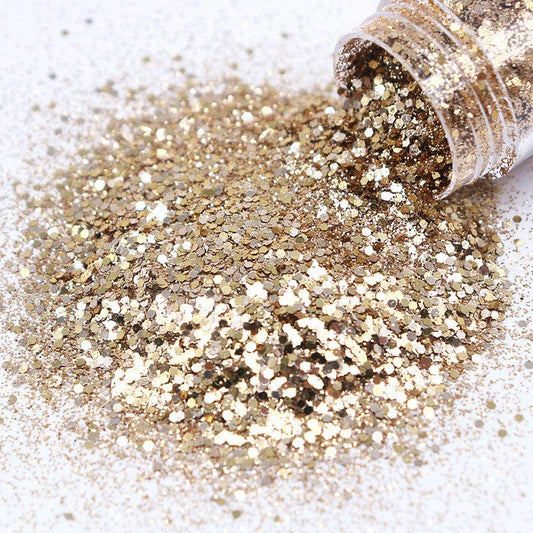 10ml Champagne Silver Mixed Purple Nail Powder Kit Art